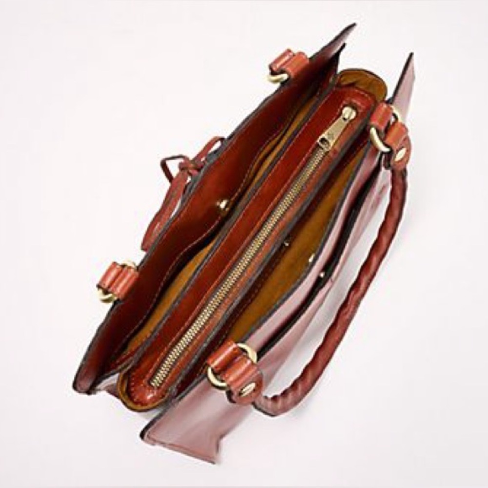 Patricia Nash Montana Sadie Hand-Tooled Leather Satchel Whiskered Brown New - Picture 3 of 13